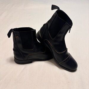 Equistar Black Riding Ankle Boots with Stitch Detailing